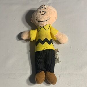Peanuts Charlie Brown Plush in Yellow Shirt with Black Zigzag